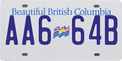 BC license plate AA664B