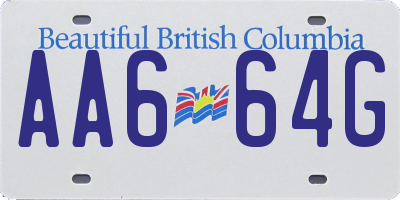 BC license plate AA664G