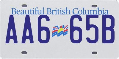 BC license plate AA665B