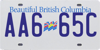 BC license plate AA665C