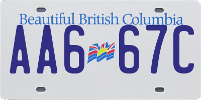 BC license plate AA667C