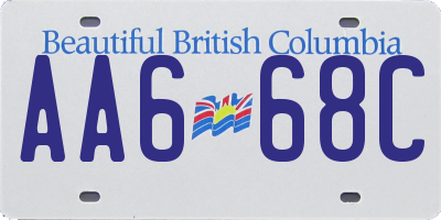 BC license plate AA668C