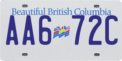 BC license plate AA672C