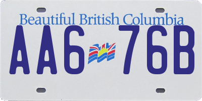 BC license plate AA676B