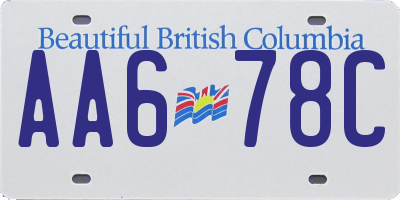 BC license plate AA678C