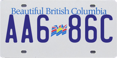 BC license plate AA686C