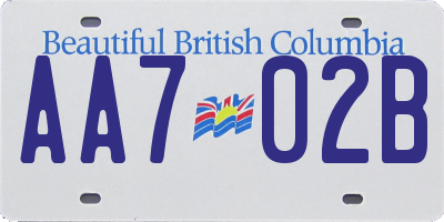 BC license plate AA702B