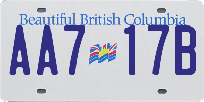 BC license plate AA717B