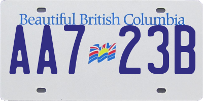 BC license plate AA723B