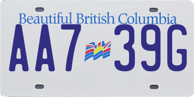 BC license plate AA739G