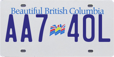 BC license plate AA740L