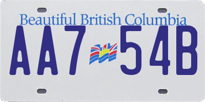 BC license plate AA754B
