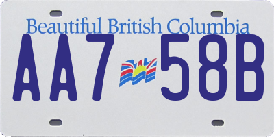 BC license plate AA758B