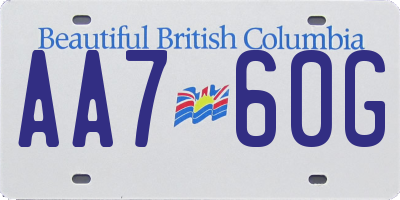 BC license plate AA760G