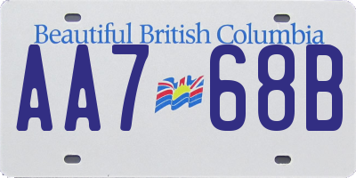 BC license plate AA768B