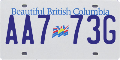 BC license plate AA773G