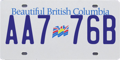 BC license plate AA776B