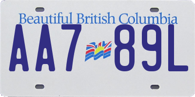BC license plate AA789L