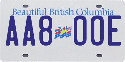 BC license plate AA800E