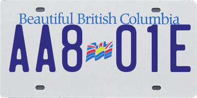 BC license plate AA801E