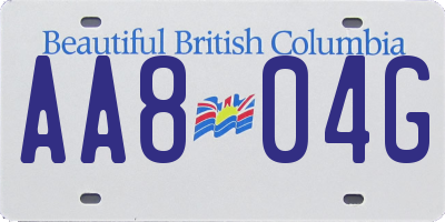 BC license plate AA804G