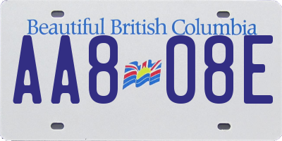 BC license plate AA808E