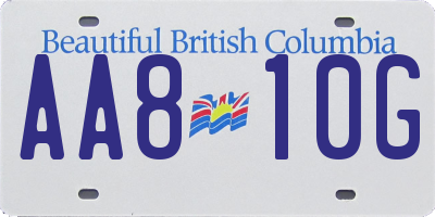 BC license plate AA810G