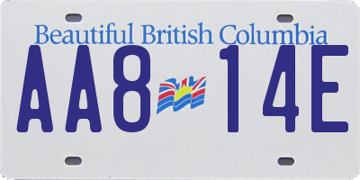 BC license plate AA814E