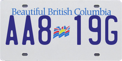 BC license plate AA819G