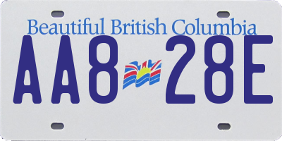 BC license plate AA828E