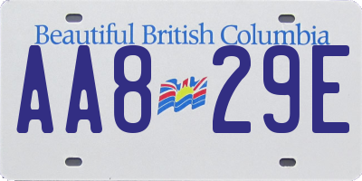 BC license plate AA829E