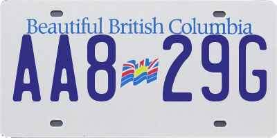 BC license plate AA829G