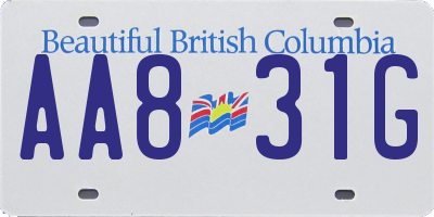 BC license plate AA831G