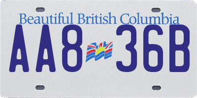 BC license plate AA836B