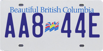 BC license plate AA844E