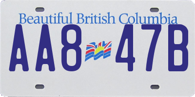 BC license plate AA847B