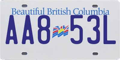 BC license plate AA853L