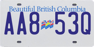 BC license plate AA853Q