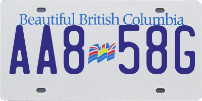 BC license plate AA858G
