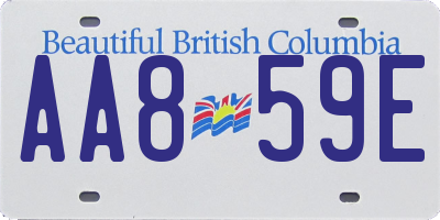 BC license plate AA859E