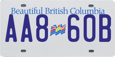 BC license plate AA860B