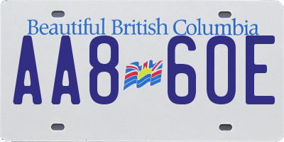 BC license plate AA860E