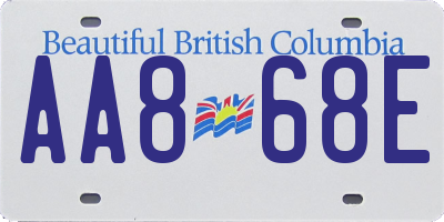 BC license plate AA868E