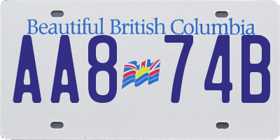 BC license plate AA874B