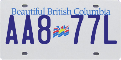 BC license plate AA877L