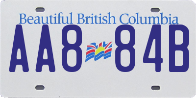 BC license plate AA884B