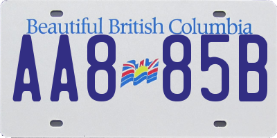 BC license plate AA885B