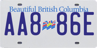 BC license plate AA886E