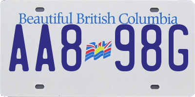 BC license plate AA898G