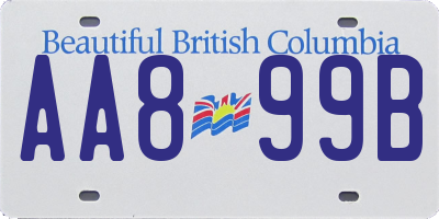 BC license plate AA899B